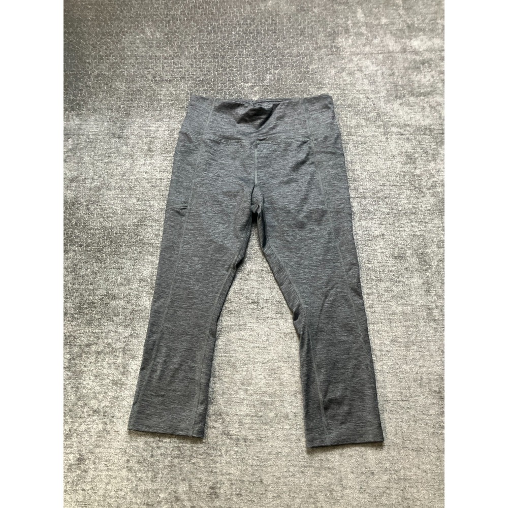 Avia Capri Leggings Womens M 8-10 Heather Gray Stretch High Waisted Gym Workout